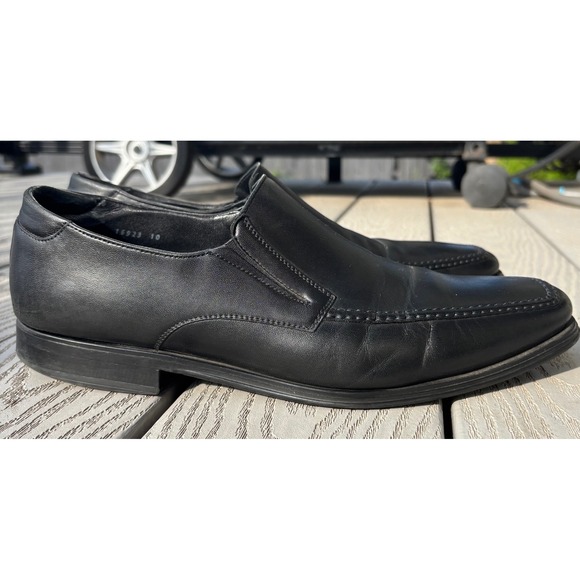 Magnanni Linea Merino Black Leather Slip On Loafers Dress Shoes Size 10 - Picture 1 of 11